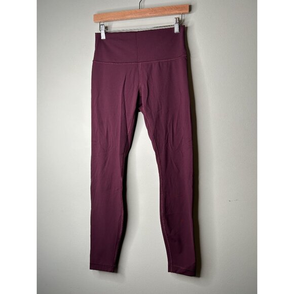 Lululemon Wunder Under High Rise Dark Adobe Red Brushed Leggings Women's Size 8 - Picture 1 of 6